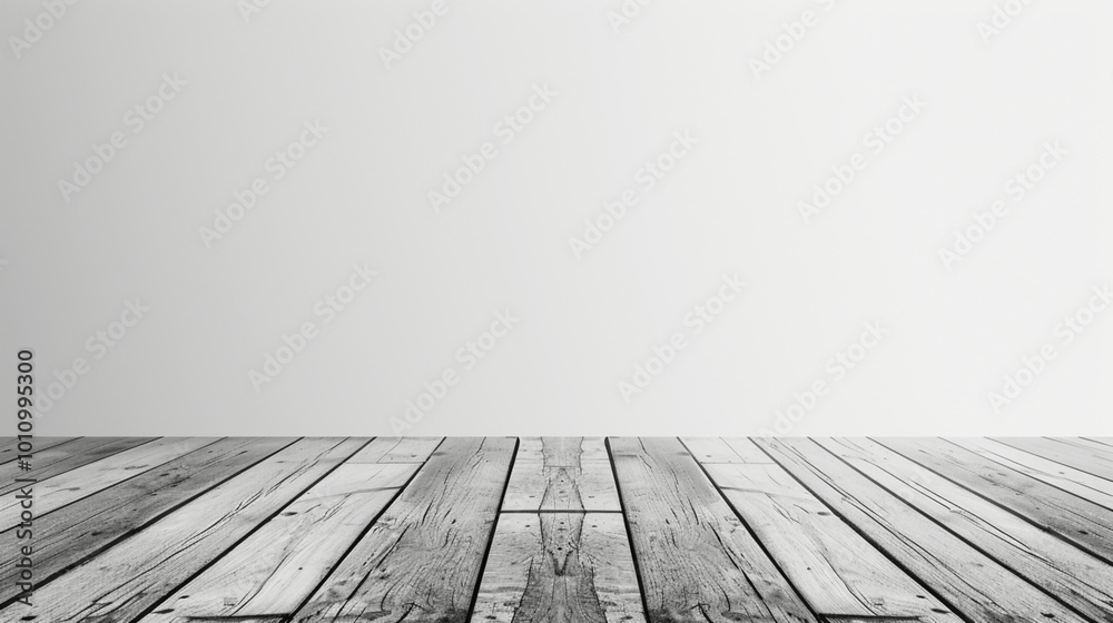 Empty minimalist space with wooden floor and blank white wall background Empty minimalist space with wooden floor and blank white wall background