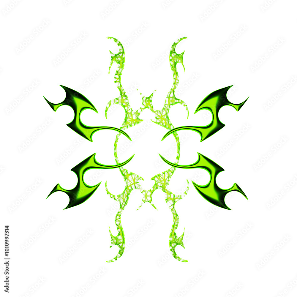 Obraz premium 3d neotribal y2k element