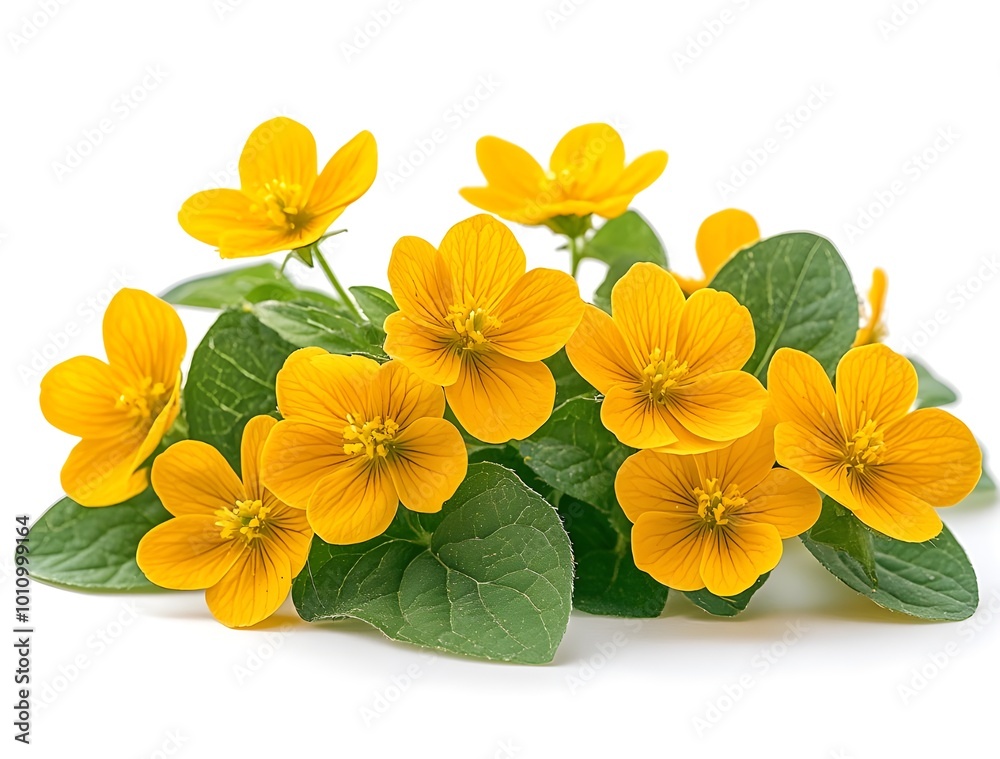 Obraz premium a row of yellow flowers