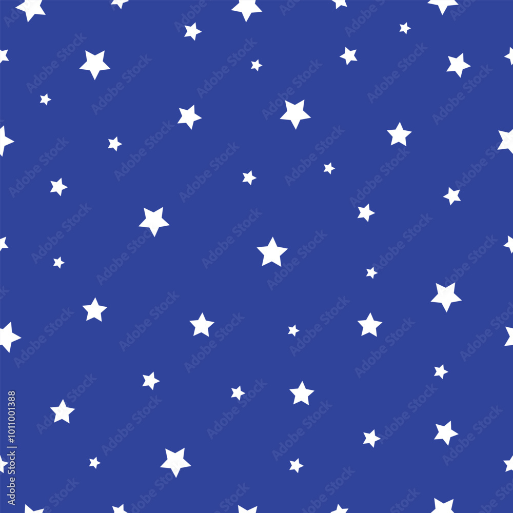 White stars pattern on a blue background for design,wrapping paper,vector illustration White stars pattern on a blue background for design,wrapping paper,vector illustration
