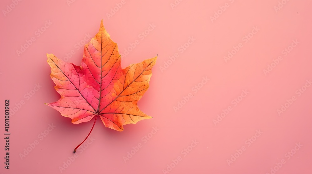 Yellow Leaf in October: Nostalgic Autumn Banner with Copy Space