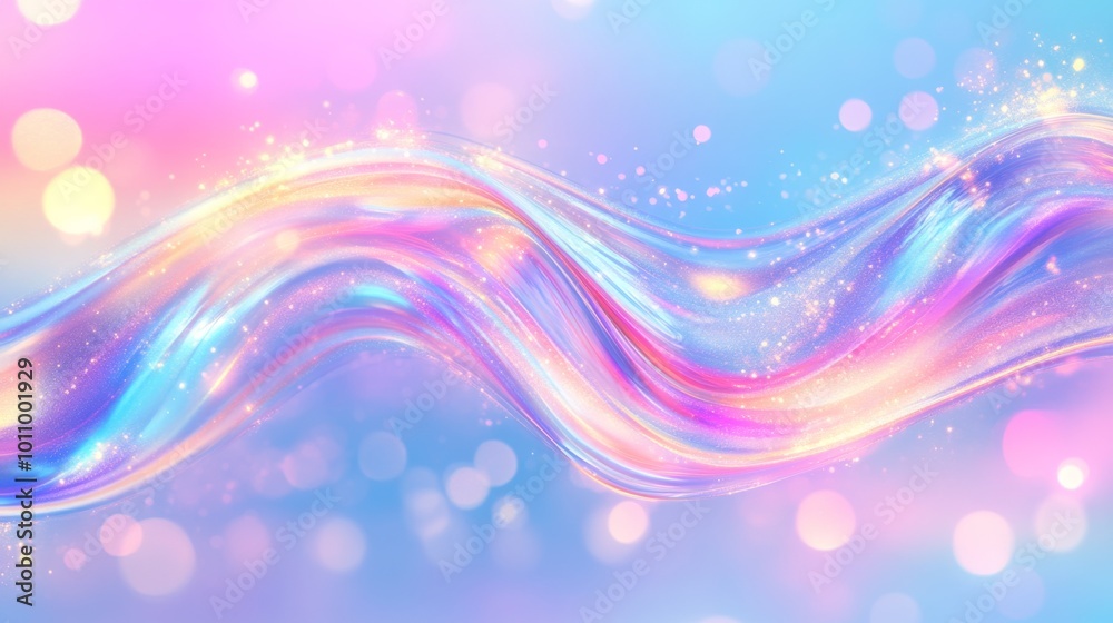 Abstract pastel light pink and blue background with glowing bokeh lights