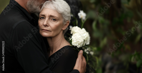  woman at a funeral photo