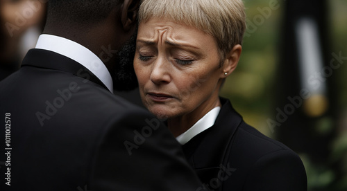  woman at a funeral