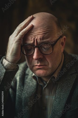Wallpaper Mural Man holding his head Torontodigital.ca