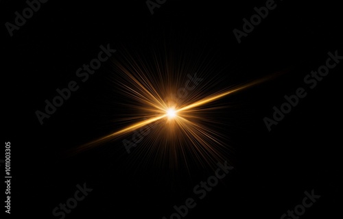 Wallpaper Mural A bright, golden light source emits a ray of light against a dark background. Torontodigital.ca