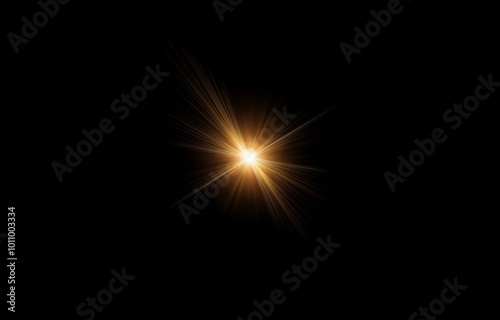 Wallpaper Mural A bright, golden light emanates from the center of the image, radiating outwards and forming a starburst pattern against a black background. Torontodigital.ca