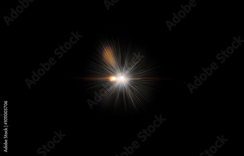 Wallpaper Mural A bright white light with golden flares radiates outwards on a black background. Torontodigital.ca