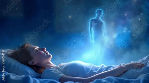 Lucid dreaming astral projection illustration, Animation Video 