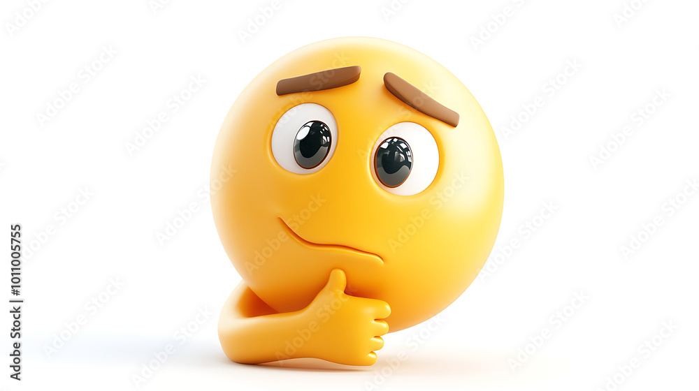 3D Confused Yellow Face Emoji 3D Confused Yellow Face Emoji