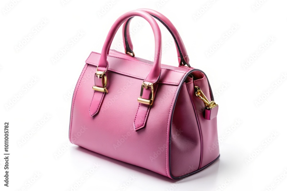 Chic pink handbag for women, isolated on white. Perfect fashion accessory, ideal for carrying essentials with style. Chic pink handbag for women, isolated on white. Perfect fashion accessory, ideal for carrying essentials with style.
