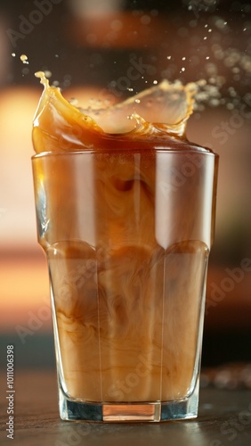 Macro Shot of Splashing Ice...