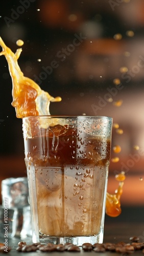Macro Shot of Splashing Ice...