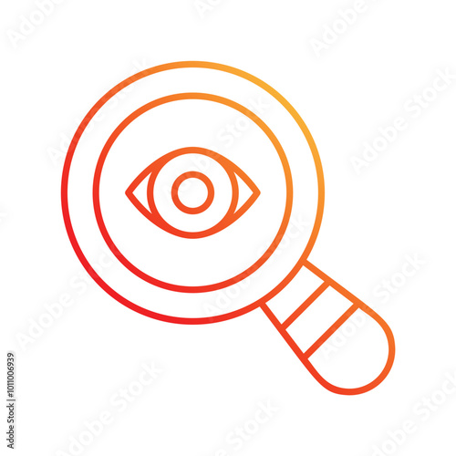 eye test gradient icon with white background vector stock illustration