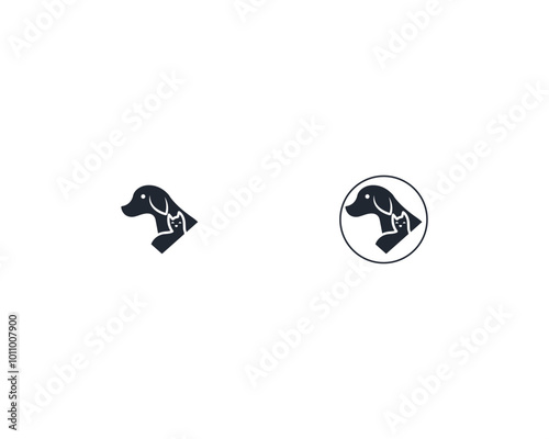 Dog and cat logo design template vector, line of pet logo design suitable for pet shop, store, cafe, business, hotel, veterinary clinic, Domestic animals vector illustration logotype, sign and symbol.