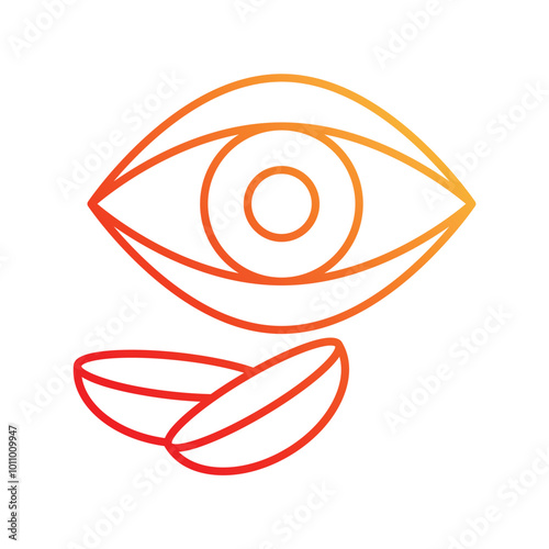 contact lens gradient icon with white background vector stock illustration