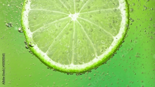 Macro Shot of a Lime Slice ...