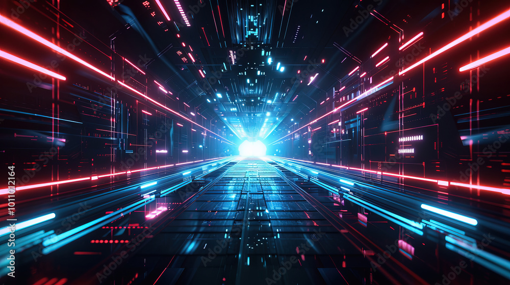 background of code. lights of the tunnel. abstract futuristic tunnel background of code. lights of the tunnel. abstract futuristic tunnel