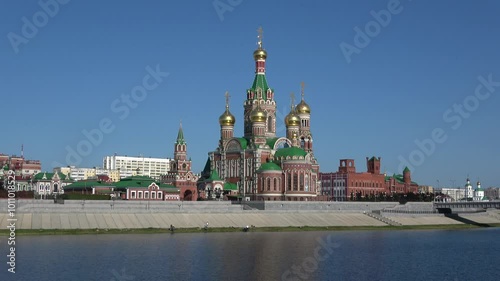 View of the Annunciation Cathedral on a sunny August day. Yoshkar-Ola, Russia