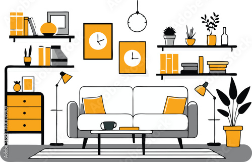Four Colorful Sofas and Armchair Set