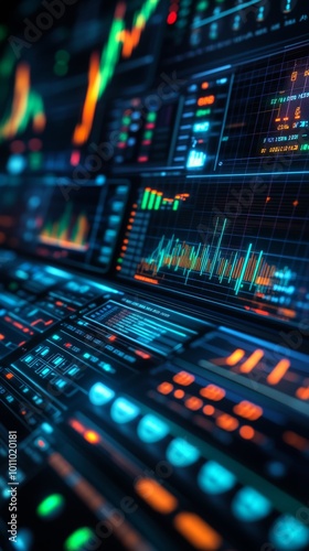 Business Financial Dashboard Displaying Stock Market Data for Analytics and Investment Research