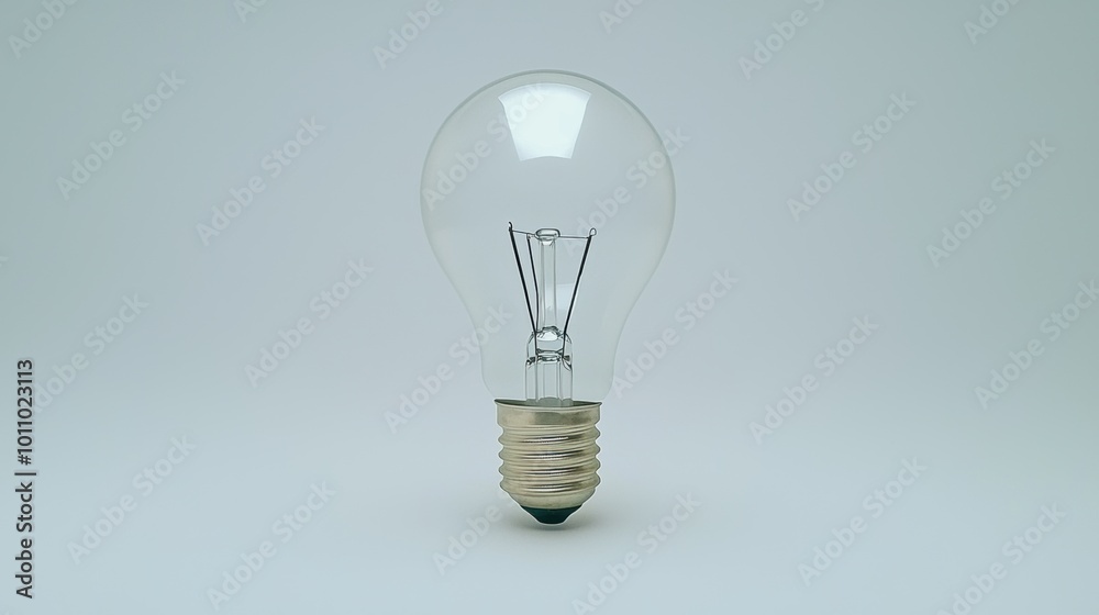 Classic Light Bulb on Simple Background Classic Light Bulb on Simple Background