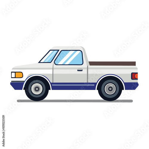 vintage pickup truck illustration logo vector colouring on a white background