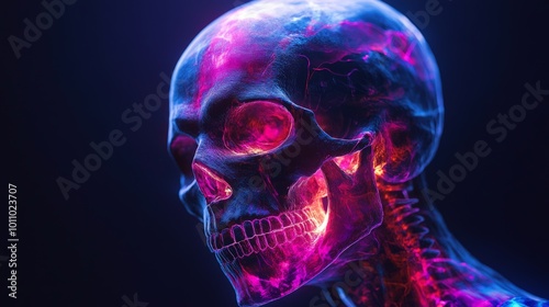 Medical Skull X-ray Image in High Detail for Healthcare and Research