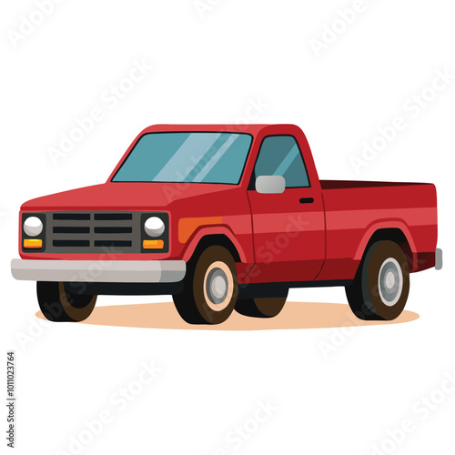 vintage pickup truck illustration logo vector colouring on a white background