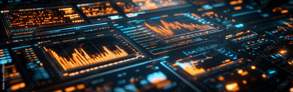 Business Financial Dashboard Displaying Stock Market Data for Analytics and Investment Research