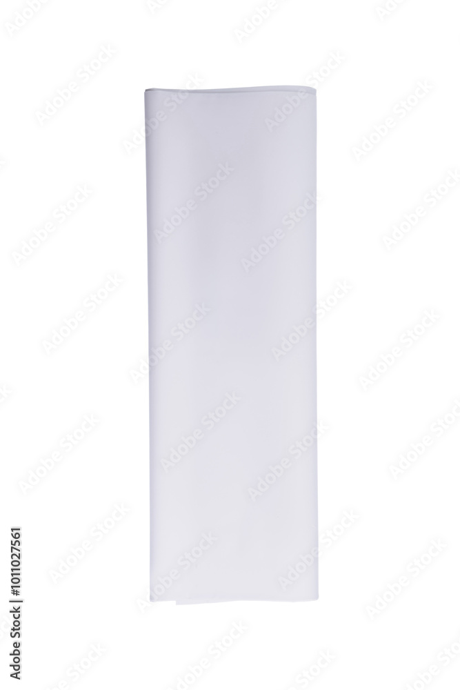 White wrapping paper roll lying on white background White wrapping paper roll lying on white background