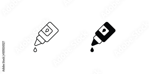 eye drops set icon with white background vector stock illustration