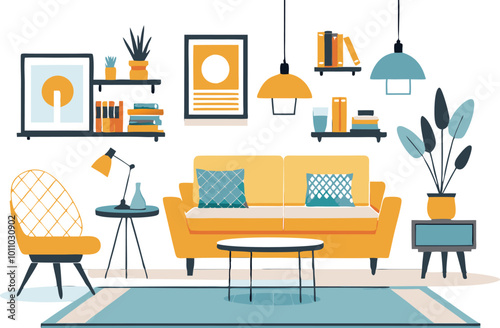 Four Colorful Armchairs Design Style Home Furnishing
