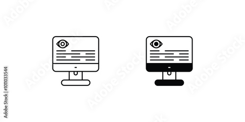 eye test set icon with white background vector stock illustration