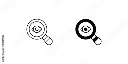 eye test set icon with white background vector stock illustration