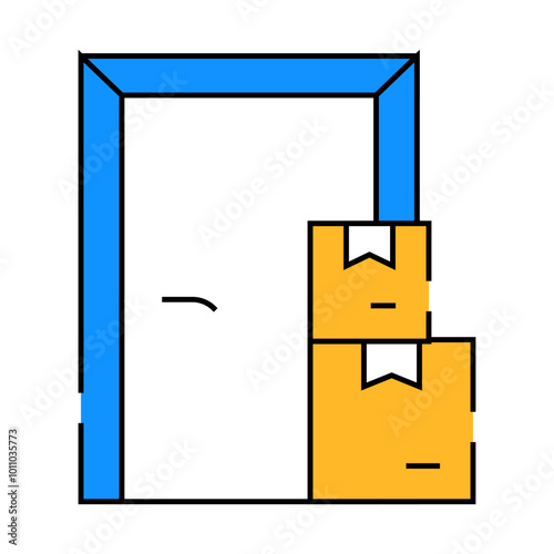 contactless door delivery line icon vector. contactless door delivery sign. isolated symbol illustration