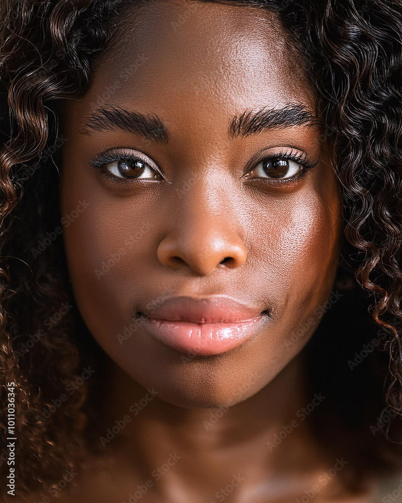 Confident Young Woman with Striking Gaze Confident Young Woman with Striking Gaze