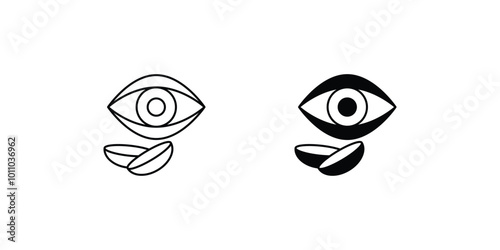 contact lens set icon with white background vector stock illustration