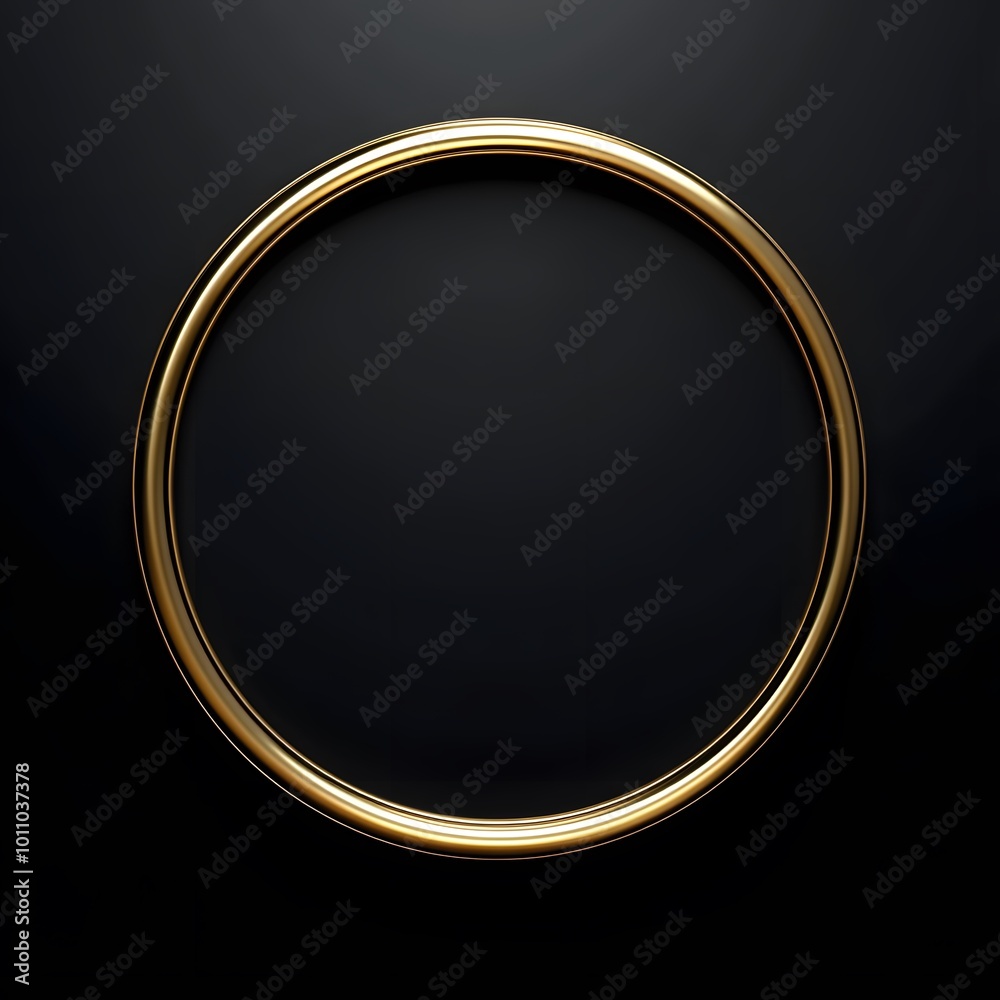 Gold ring frame on a black background. Metal circle border for awards. Luxury round shiny 3d banner. Realistic template for design, generative ai
Gold ring frame on a black background. Metal circle border for awards. Luxury round shiny 3d banner. Realistic template for design, generative ai