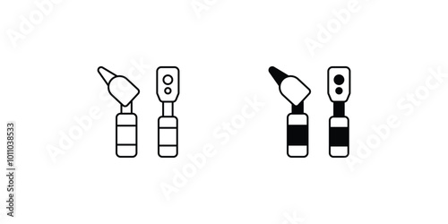 eye test set icon with white background vector stock illustration