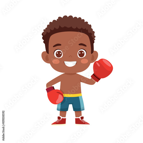 Boxer Cute Worker Work Job Profession Professional Occupation Cartoon Character
