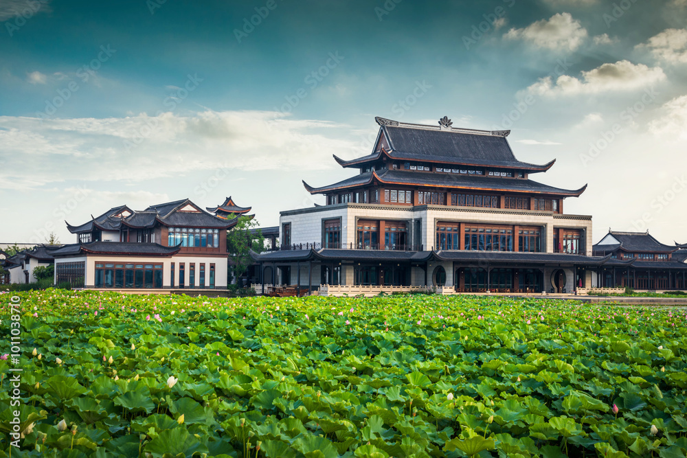 Scenic Traditional Chinese Architecture at Lotus Pond Scenic Traditional Chinese Architecture at Lotus Pond