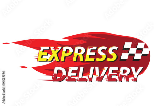 Express delivery with Flame concept. Editable Clip Art.