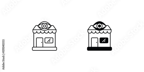 optometrist set icon with white background vector stock illustration