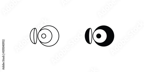 eye lens set icon with white background vector stock illustration