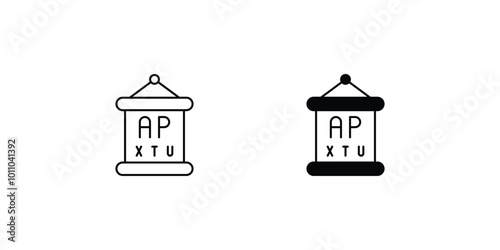 eye test set icon with white background vector stock illustration