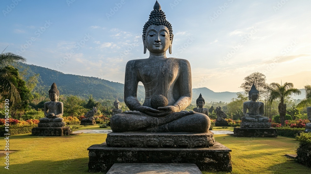 The iconic Sala Kaew Ku sculpture park in Nong Khai, featuring towering statues and intricate Buddhist art. The iconic Sala Kaew Ku sculpture park in Nong Khai, featuring towering statues and intricate Buddhist art.
