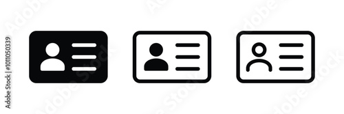 ID card icon. Identification card icon. Id card symbol vector.
