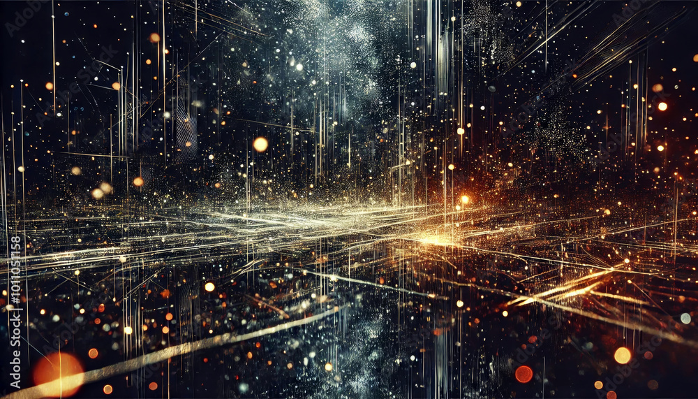 Φωτογραφία The stunning digital landscape with streaks of light and a multitude of glowing particles is reminiscent of a futuristic cityscape