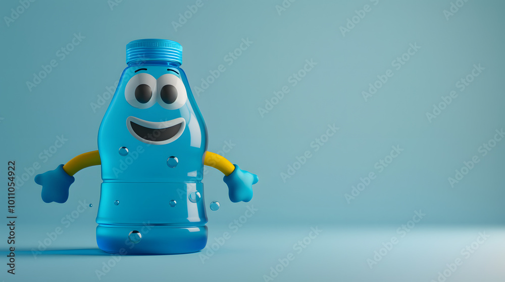 Water Bottle character cartoon 3D Water Bottle character cartoon 3D